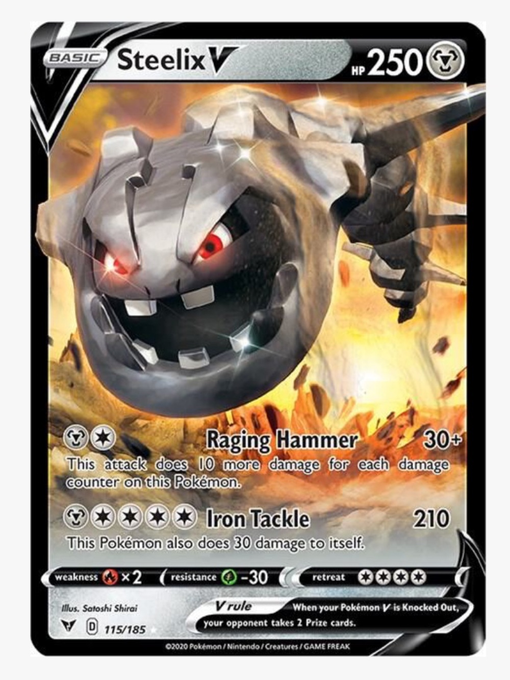 Steelix V SWSH04: Vivid Voltage Pokemon Trading Card
